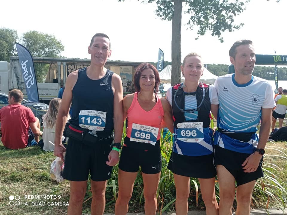 Linda, Gwen, Alban et Fred après leur course du 26km